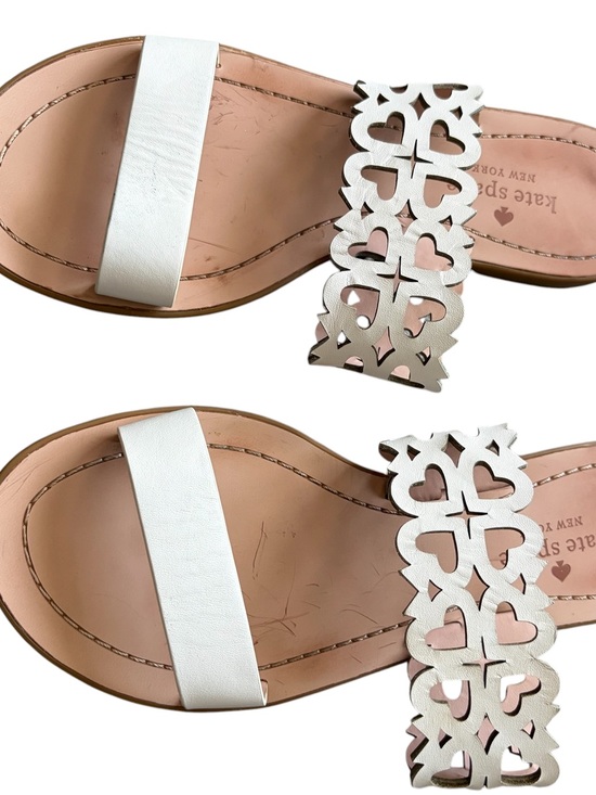 kate spade Shoes - Kate Spade New York Ambrosia White Leather Heart-Cut Slide Sandals Size 6.5